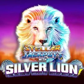 Stellar Jackpots with Silver Lion slot visual from Lightning Box Game available on unicpt.com